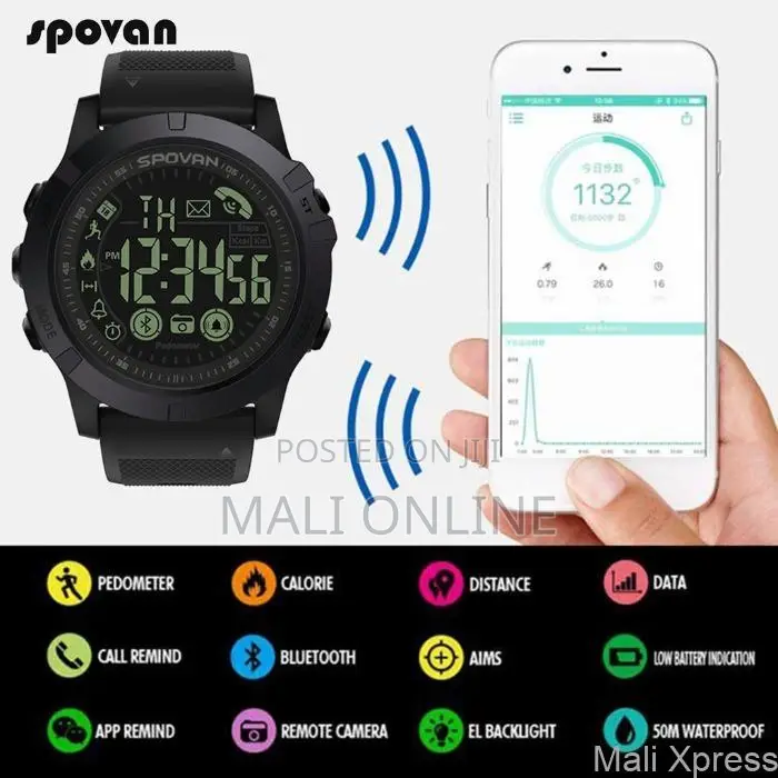 Spovan Pr1 Tactical Sports Bluetooth Watch 50m Waterproof