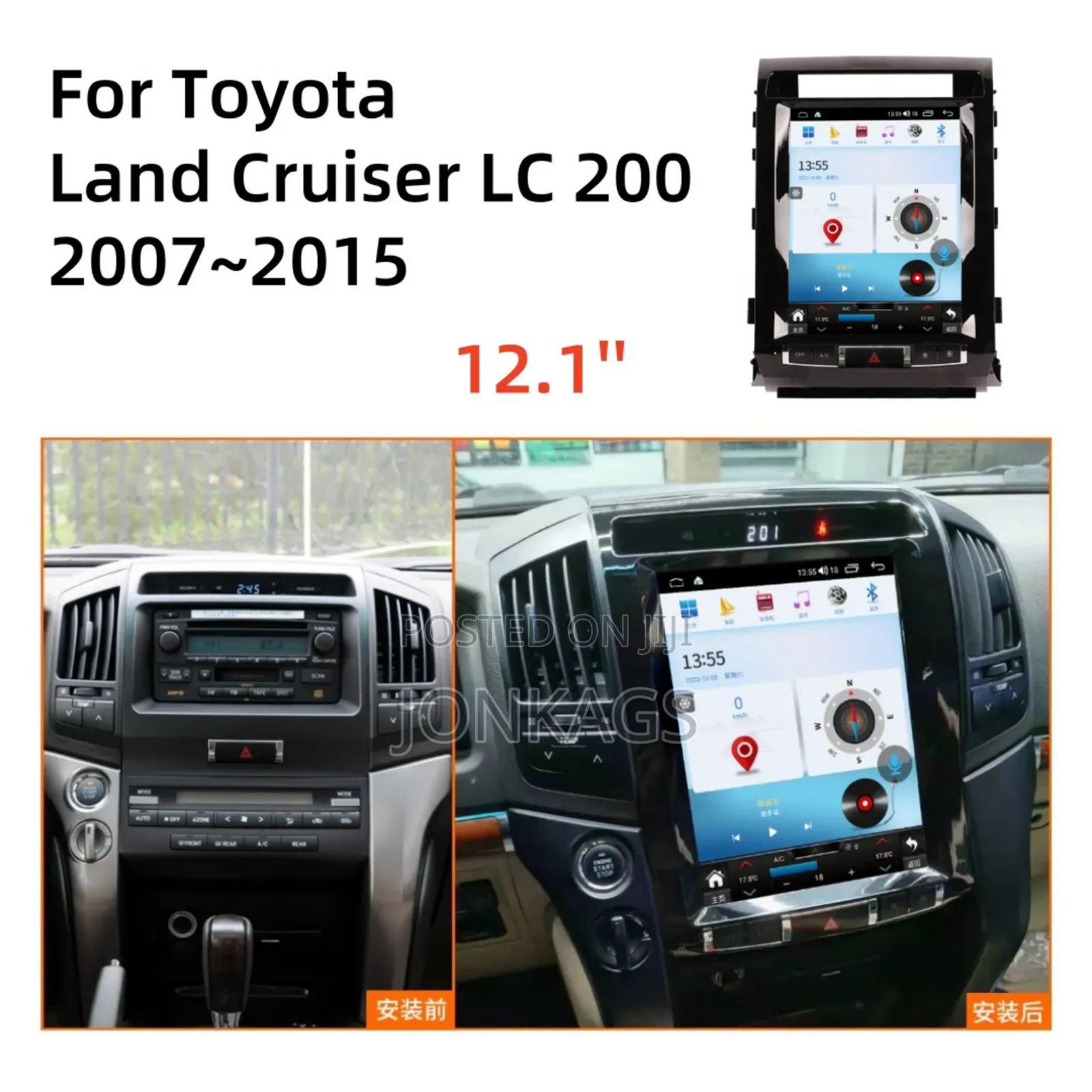 Android Tesla 12.1 Inches for Landcruiser 200, 2007-2015