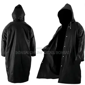 Heavy-duty Waterproof Raincoat For Adults – Black & Hooded