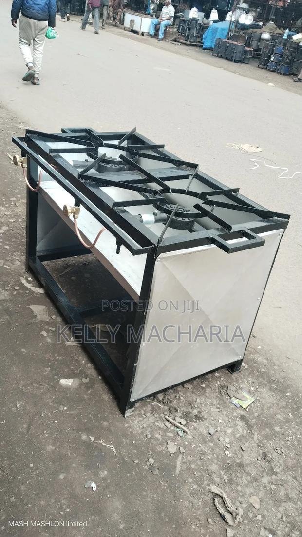 Closed Commercial Two Burner Gas Grill Jikos