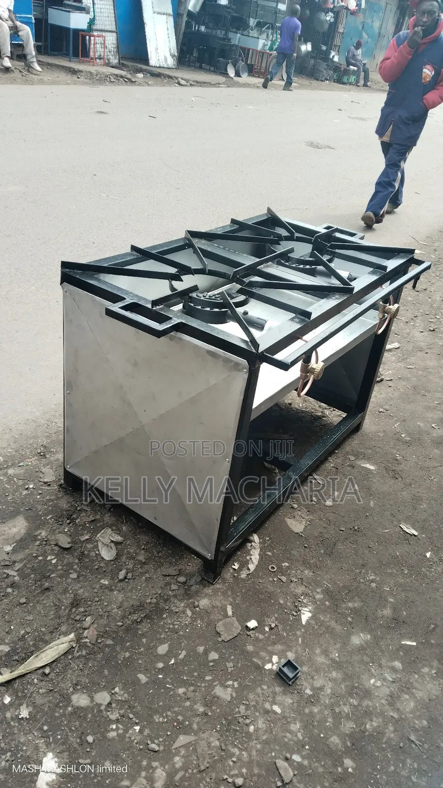 Closed Commercial Two Burner Gas Grill Jikos