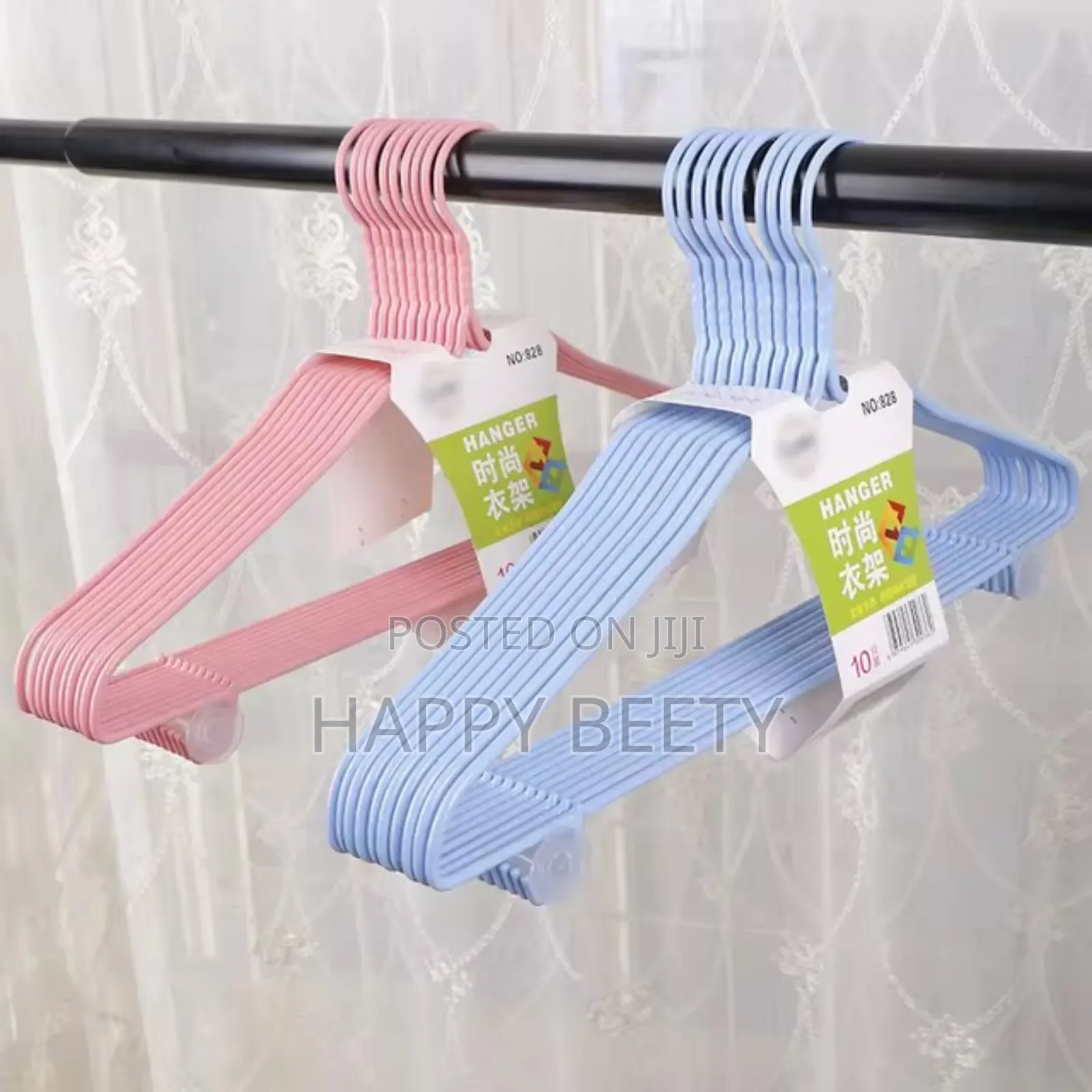 10pc Simple Steel With Plastic Coat Hanger With Hooks Hanger