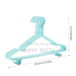 10pc Simple Steel With Plastic Coat Hanger With Hooks Hanger