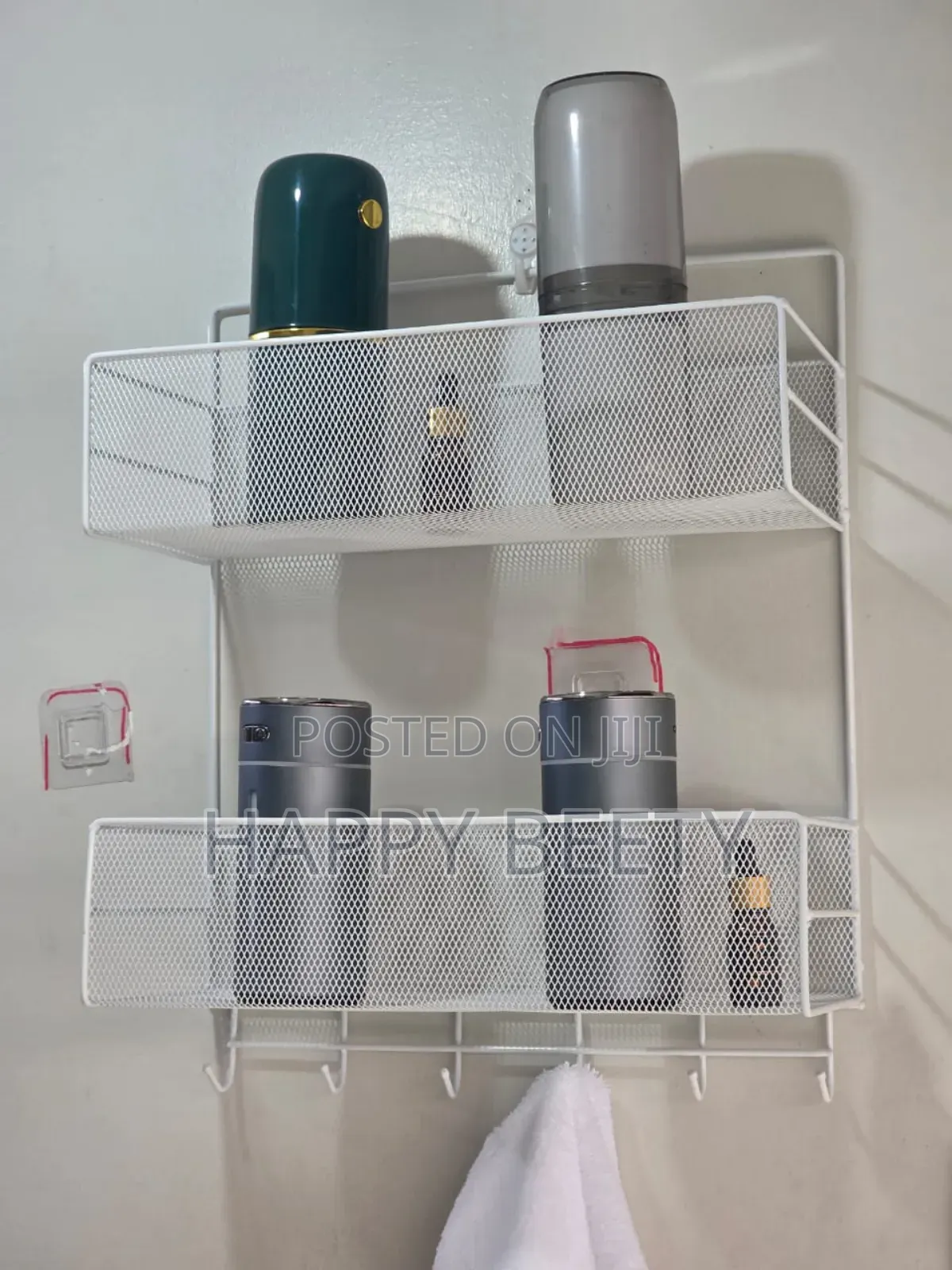 *2 Layer Wall-Mounted Bathroom Shelf Shower Shampoo Rack