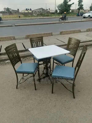 Restaurant Powder Coated Set, Grey Chairs 