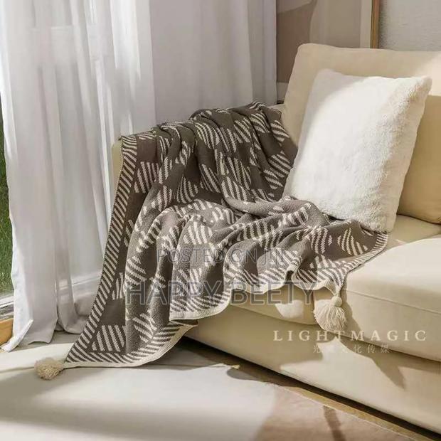 *Nordic Bohemian Knitted Throw Blankets With Tassels* - thumbnail 8
