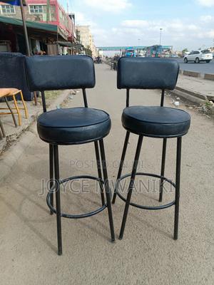 Black Counter, Bar or Kitchen Stools, Leather Material - thumbnail 2