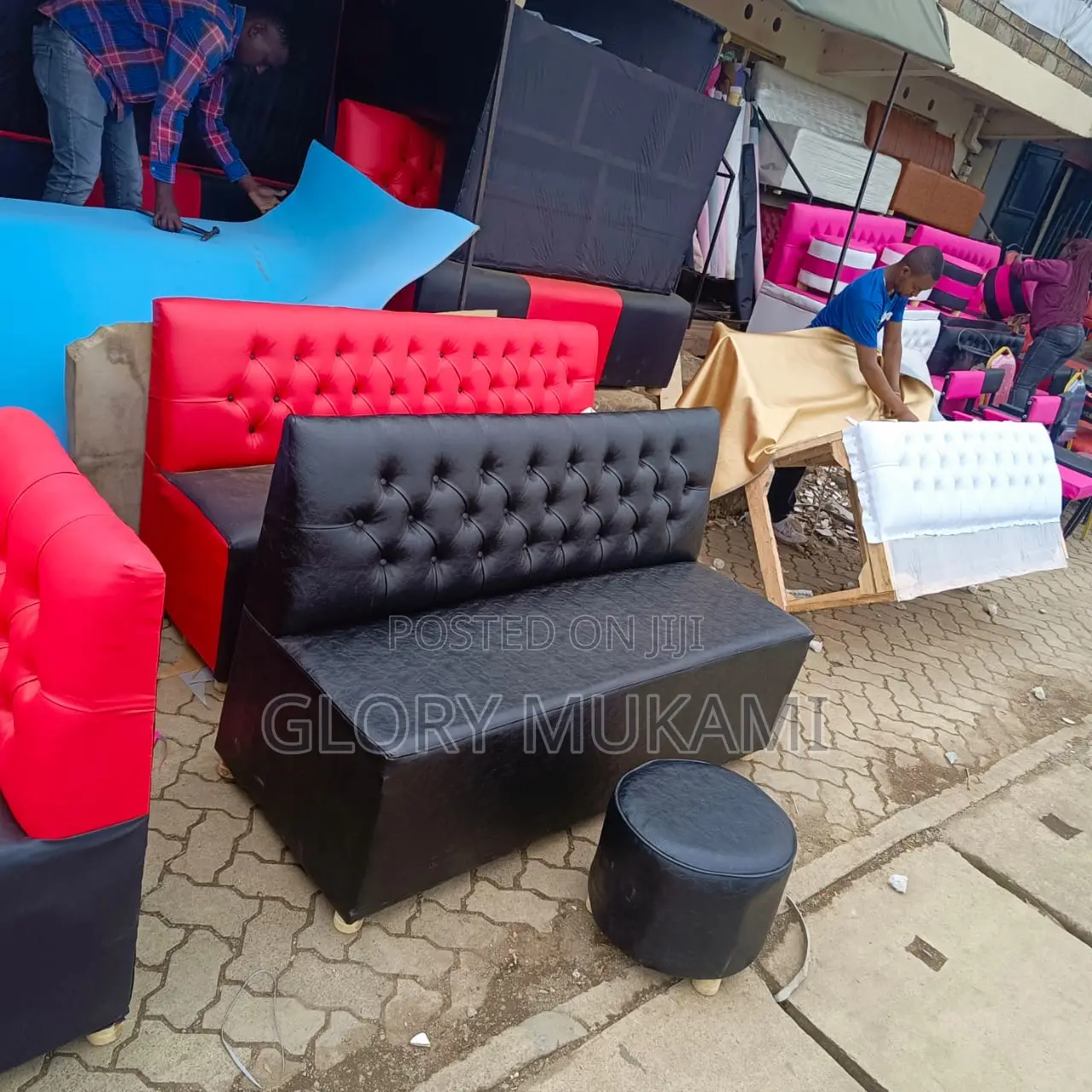 Restaurant And Bar Black 5ft Couch