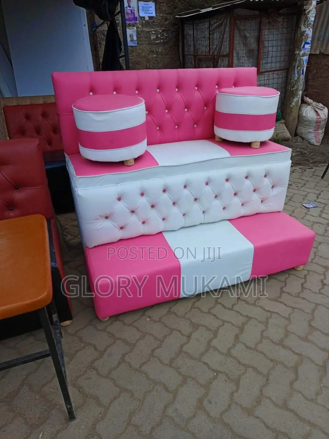 White Pink Pedicure Chair