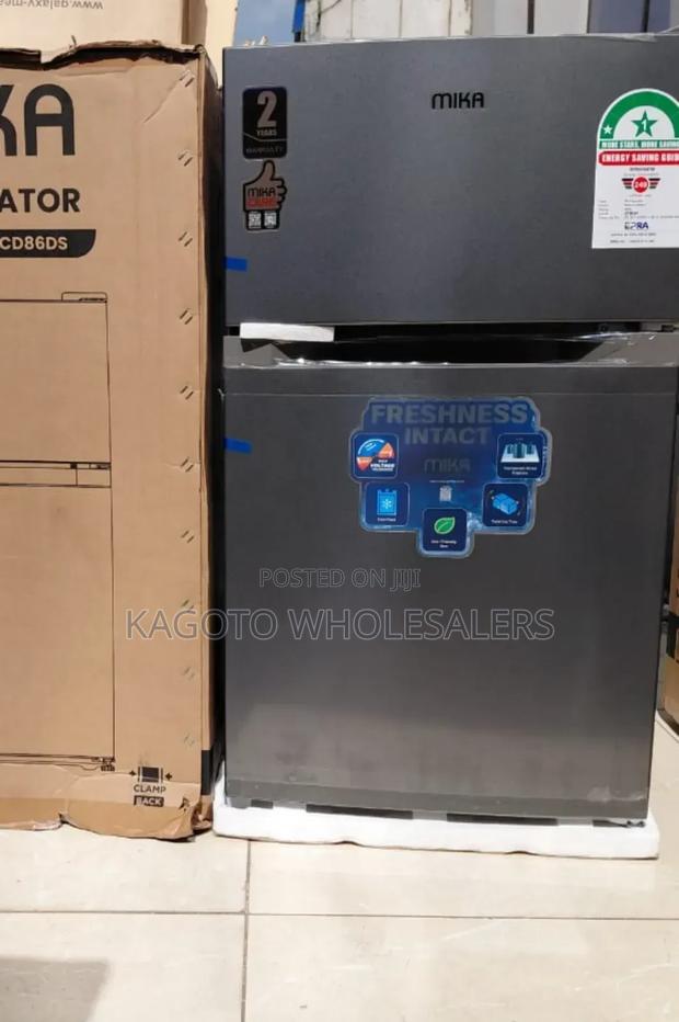 Mika 86 Litres Double Door Refrigerator Grey M86fr
