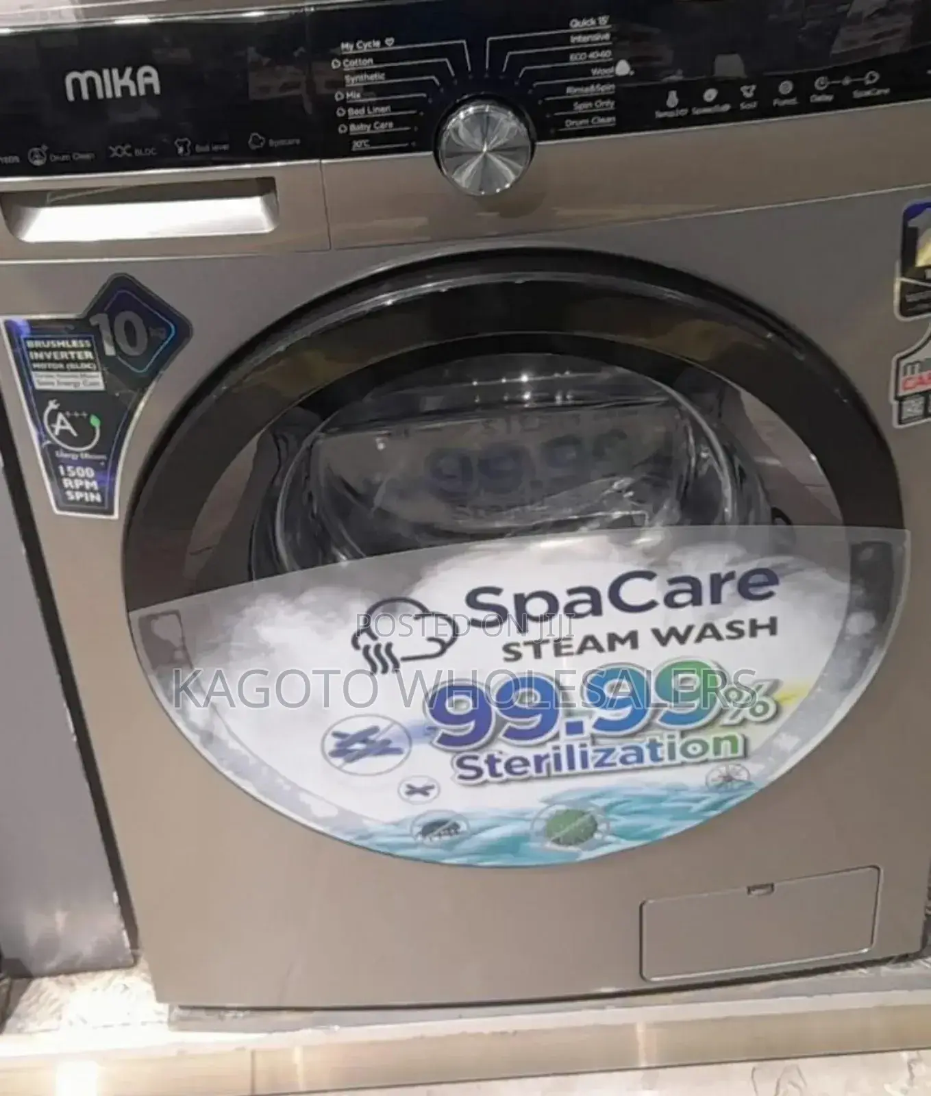 Mika 10kg Washing Machine Spin and Dry 1500rpm M10kg/Mw