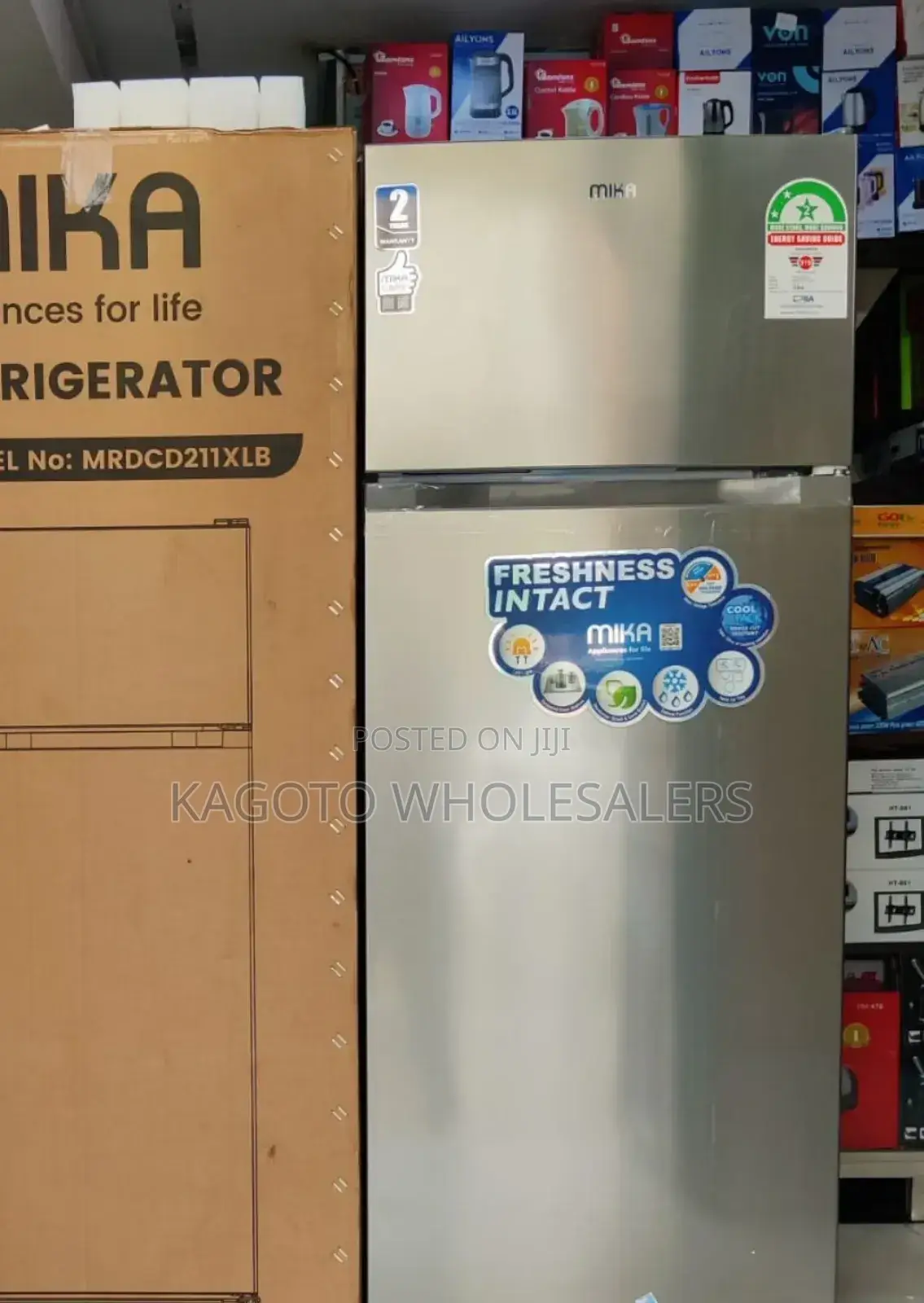 Mika Double Door 211litres Refrigerator Grey M211rf-Mika