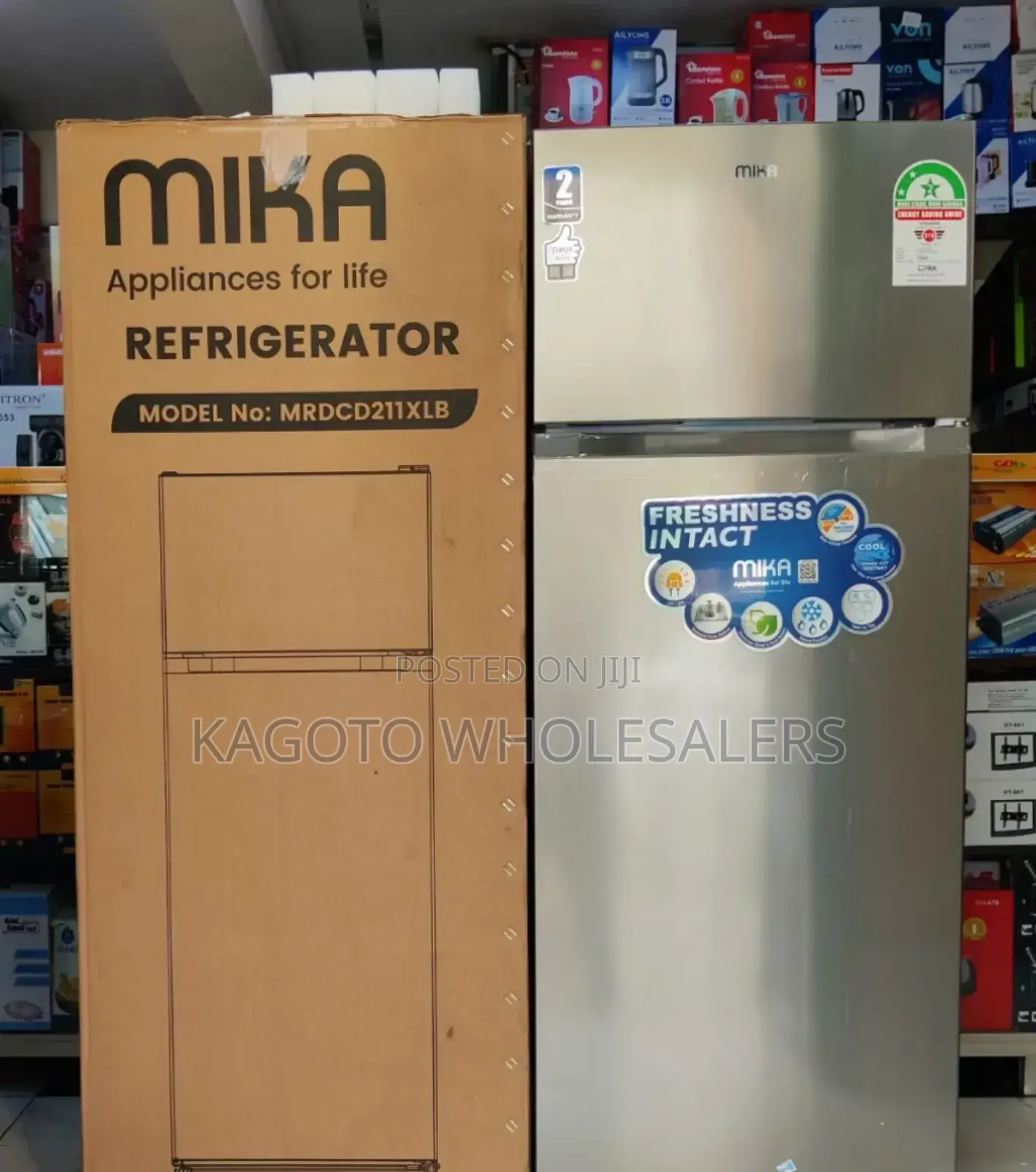 Mika Double Door 211litres Refrigerator M211rf-Mika