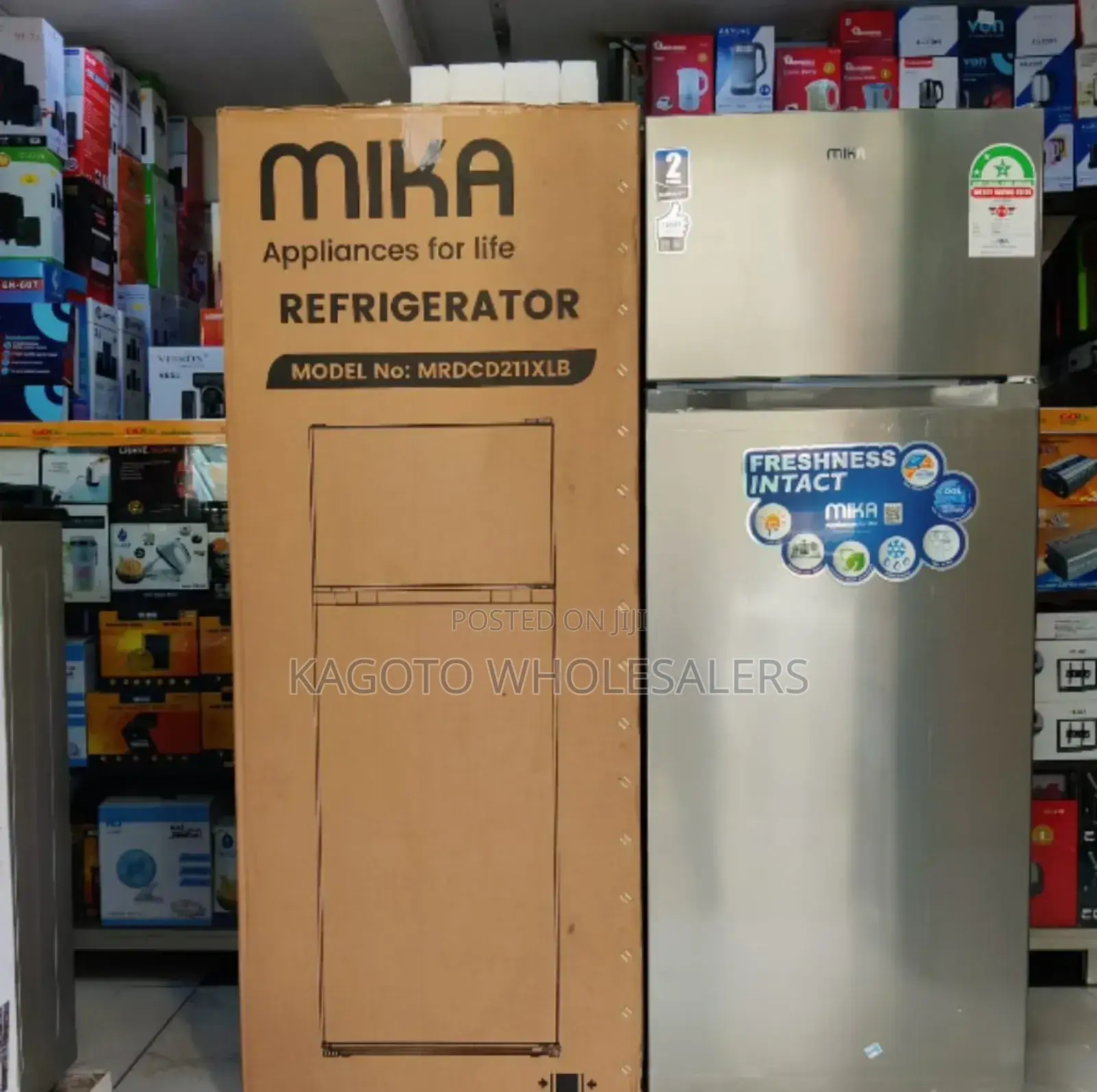 Mika Double Door 211l Refrigerator Silver M211rf-Mika