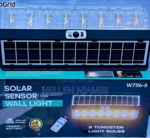W7116-8 Solar Sensor Wall Light With 8 Tungsten Light Bulbs - main view