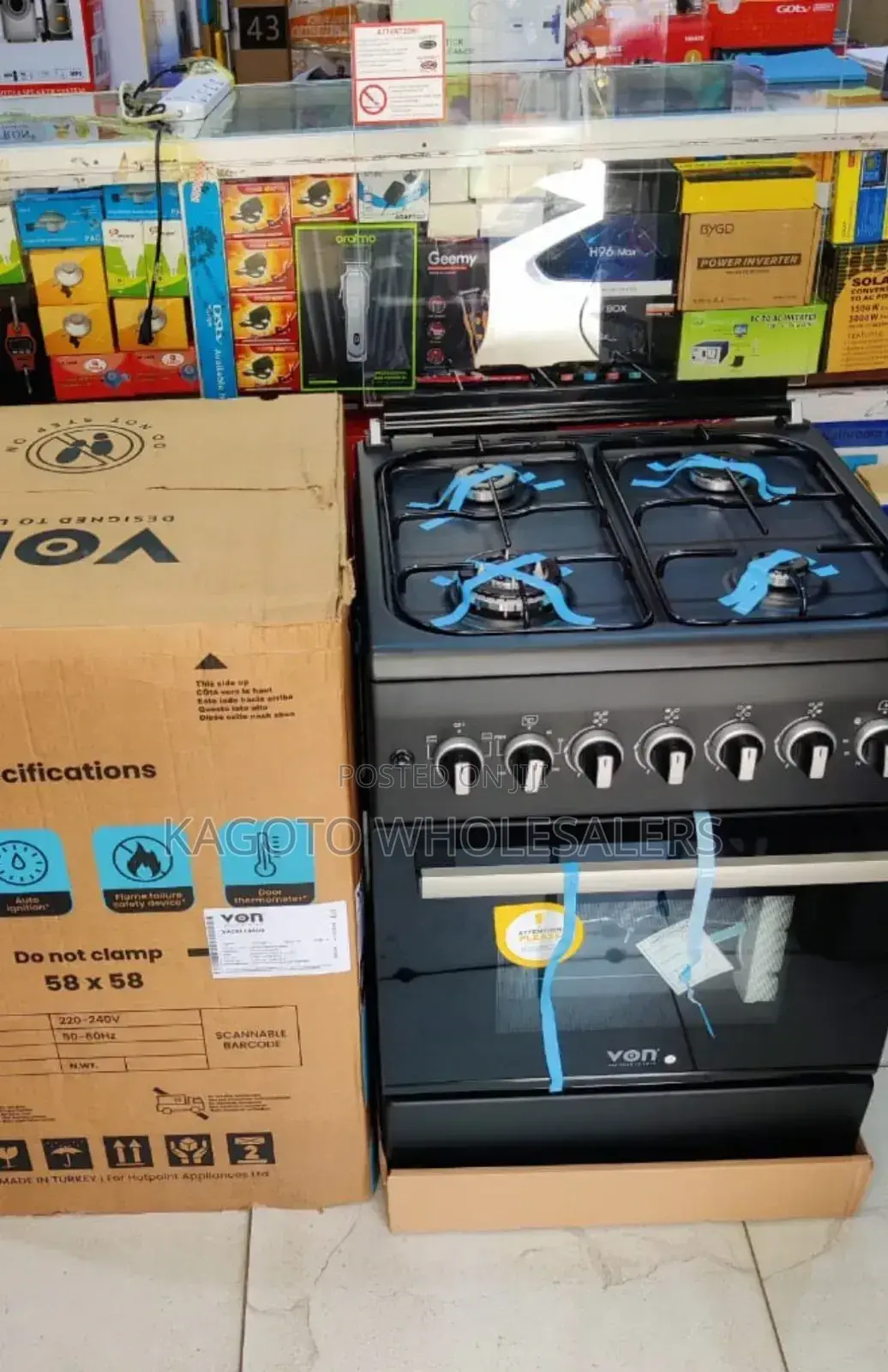 Von Cooker 4 Gas (With Wok Burner)+ Electric Oven Va6f4