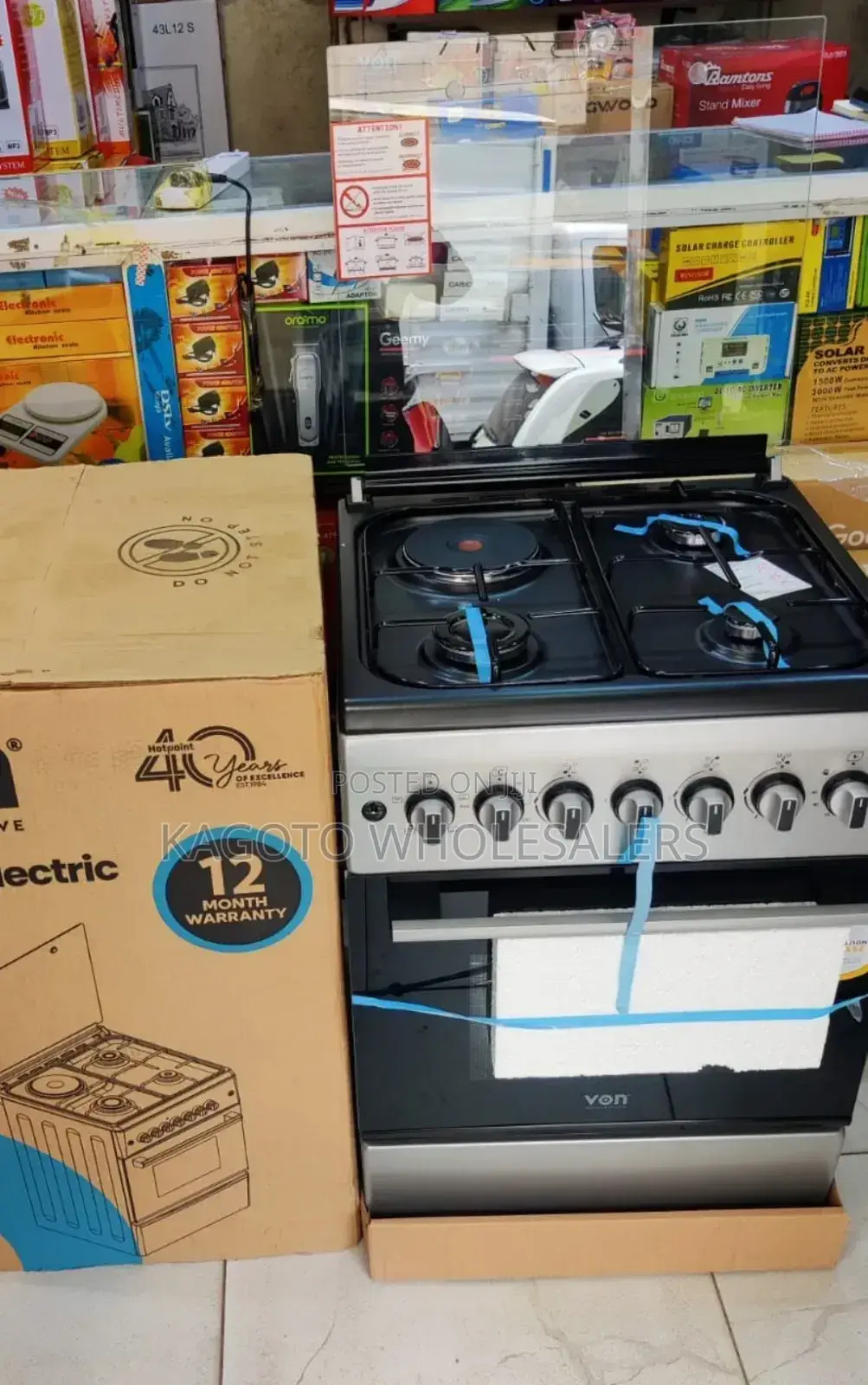 Von Free Standing Cooker 3 Gas + 1 Electric - Vcf55ns
