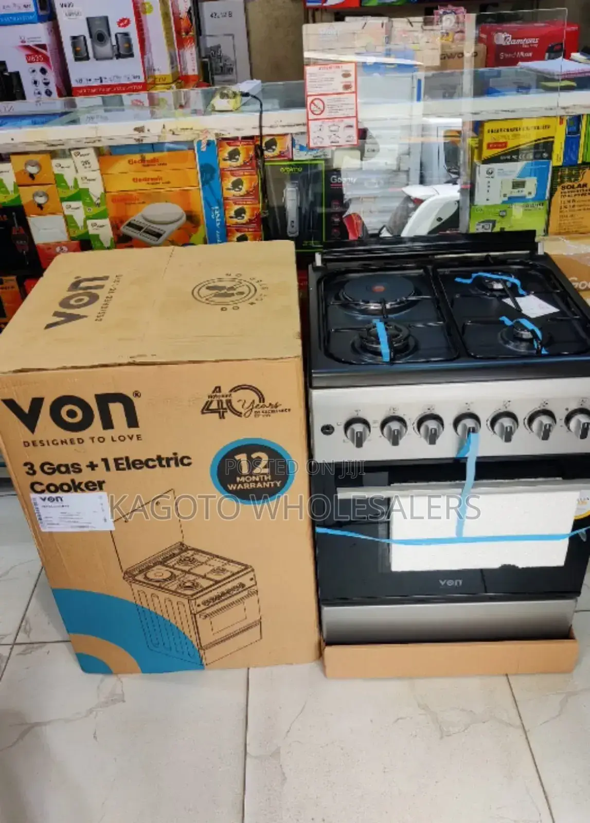 Von Free Standing Cooker 3 + 1 Electric - Vcf55ns