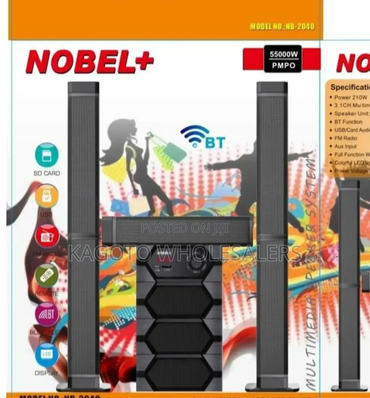 Nobel 5.1 Multimedia Speaker System /Display/Bt/Usbnb-2040