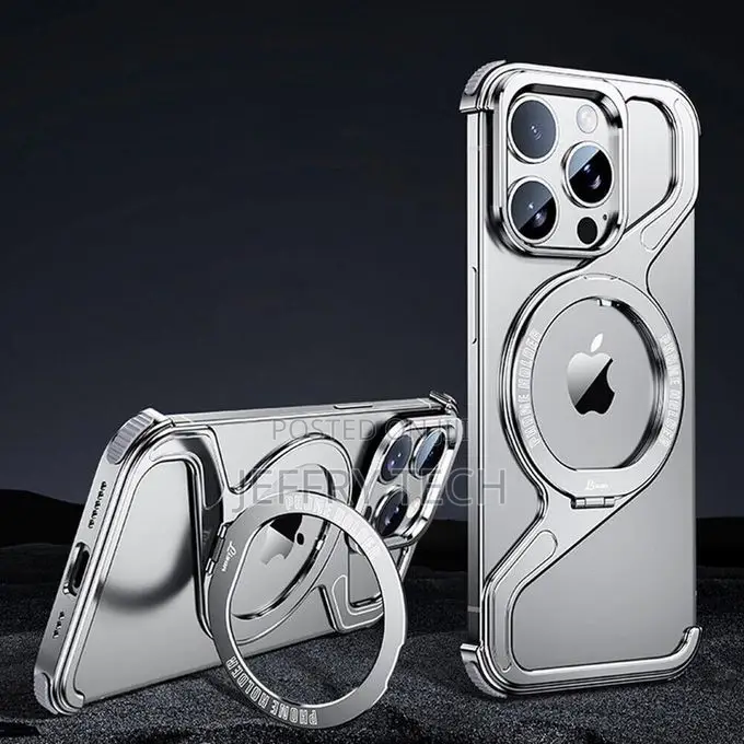 Magnetic Frameless Case for iPhone 15 Pro Max – Sleek Titani