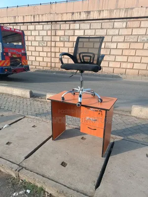 Unique Brown Office Desk With Mesh Office Chair Adjustable K