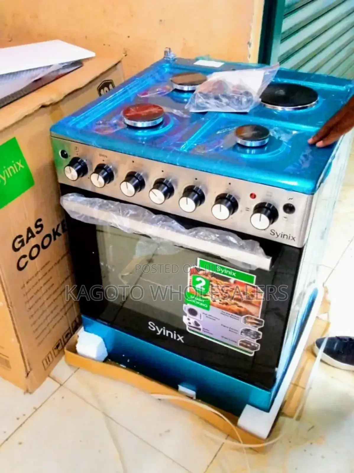 Syinix 60by 60 3+1 Plus Electric Oven ,Auto Ignition S3+1e