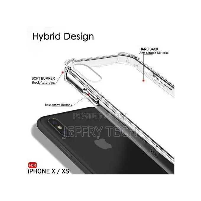 Non-Yellowing Transparent Hard Back Cover Case for iPhone Xs