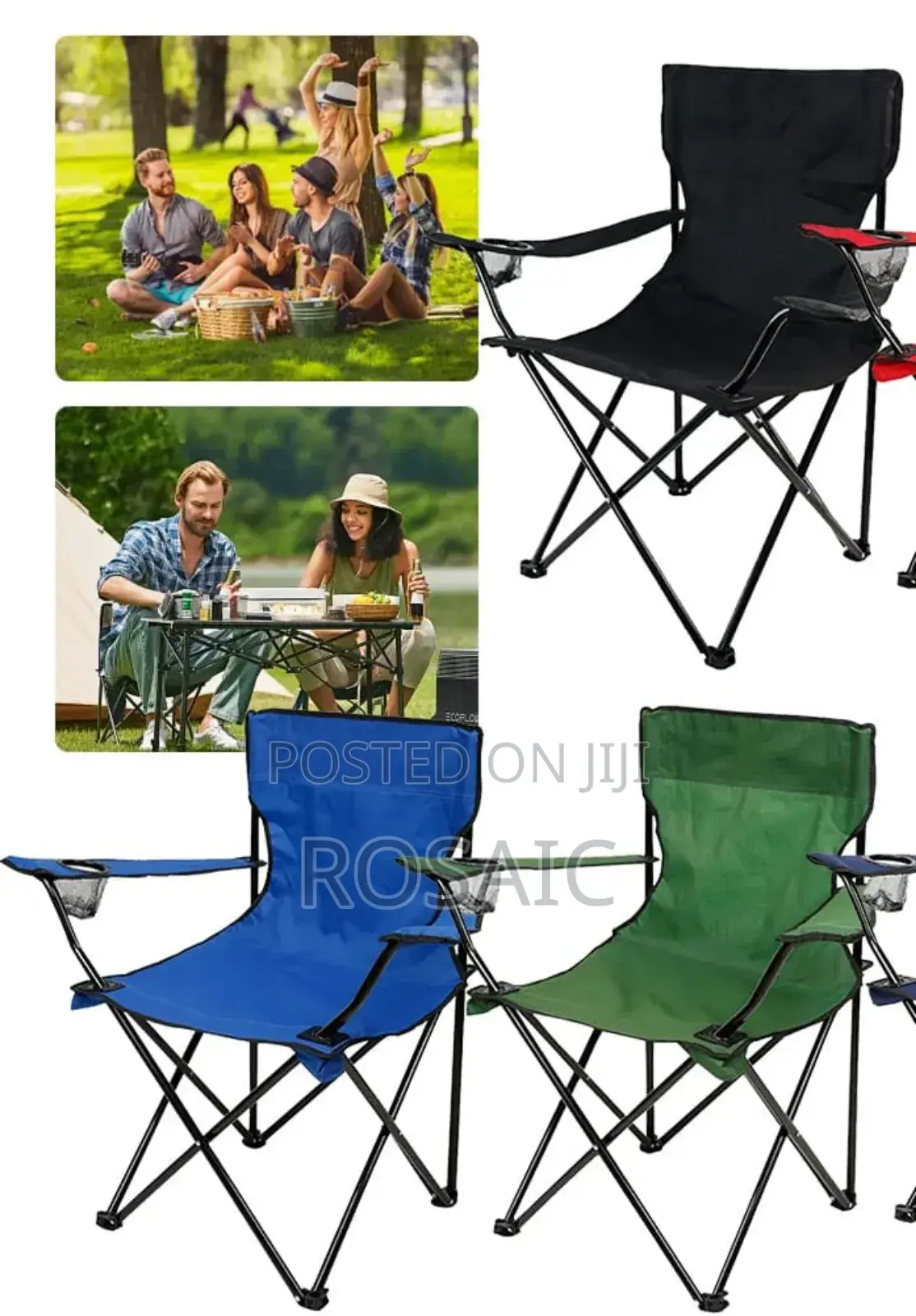 Foldable Chair Available Colours Red Black and Dark