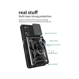 Oppo A58 4g Case,Sliding Camera Lens Cover 360° Rotating Rin