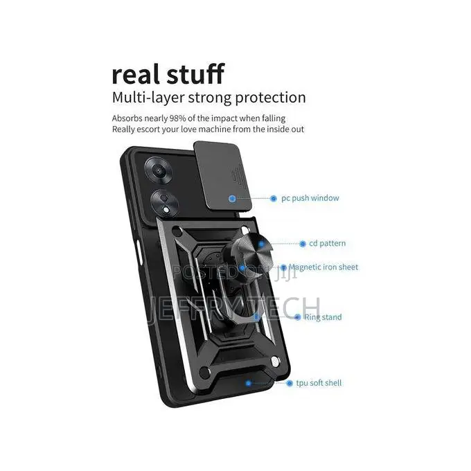 Oppo A58 4g Case,Sliding Camera Lens Cover 360° Rotating Rin