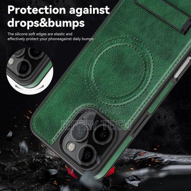 Leather Magnetic Case With Magsafe for iPhone 15 Pro Max – - thumbnail 2
