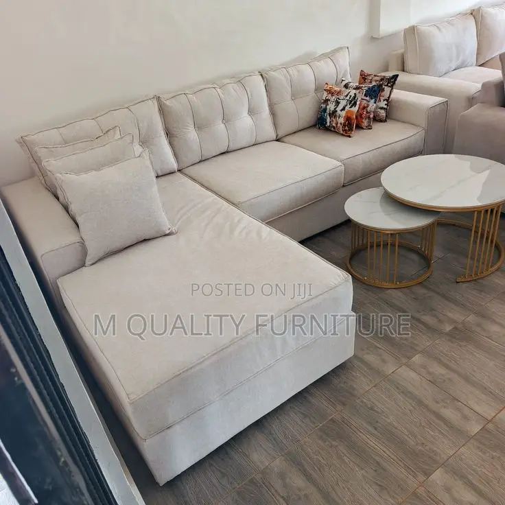 Beige 6 Seater Modernized Corner Sofa