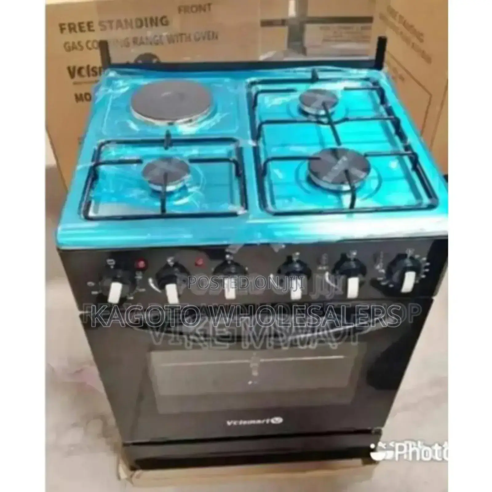 Black - 3+1 Volsmart 60by60 Standing Cooker