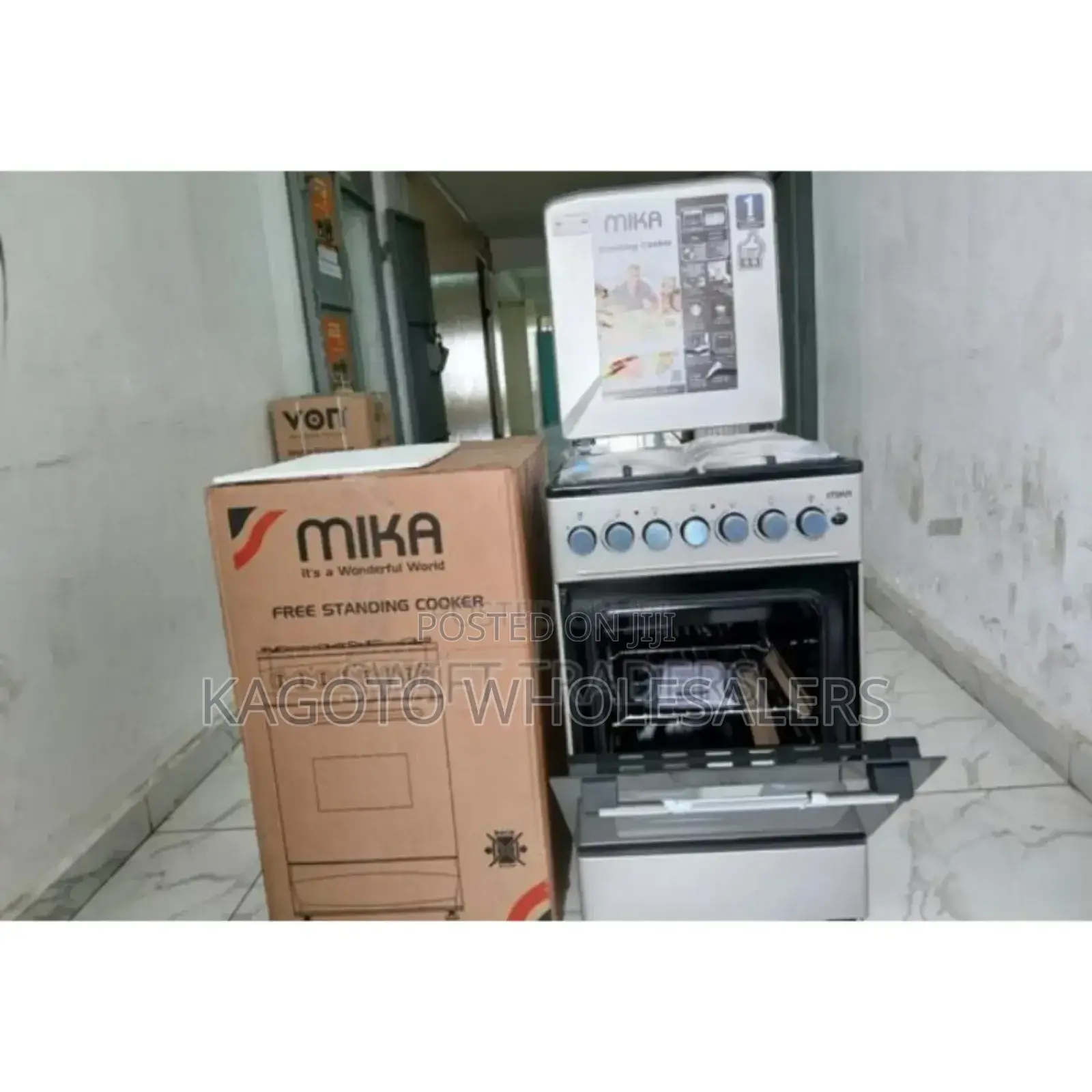 With Electric Oven- Mika 50by60 3+1 Cooker. Standing Cooker