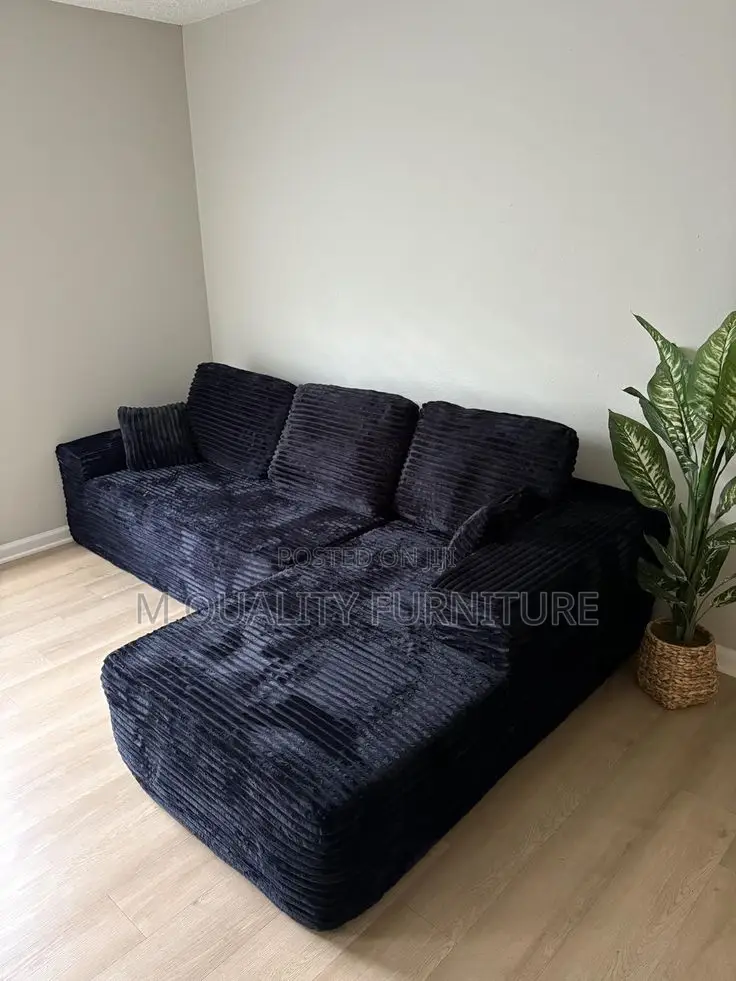 Black L Shaped Normal Sofa