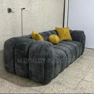 Black 3 Seater Back Permanent Sofa