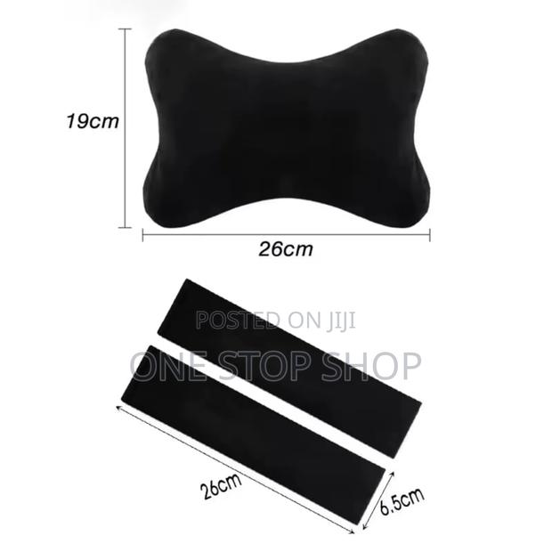 2pcs Universal Black Neck Pillows+2pc Black Safety Belt Pad