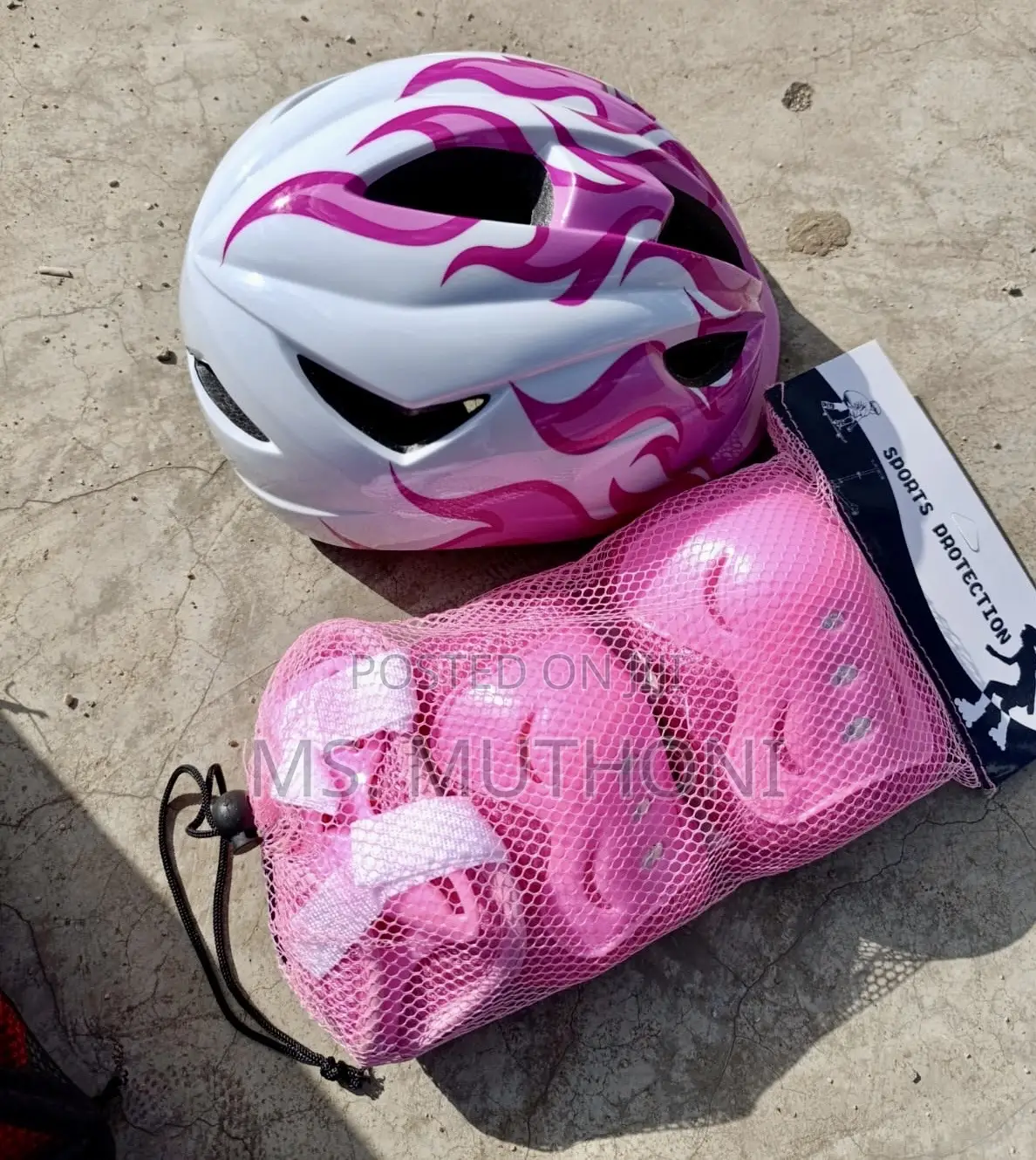 Pink Full Set ( Hard Helmet ) Protective Gear