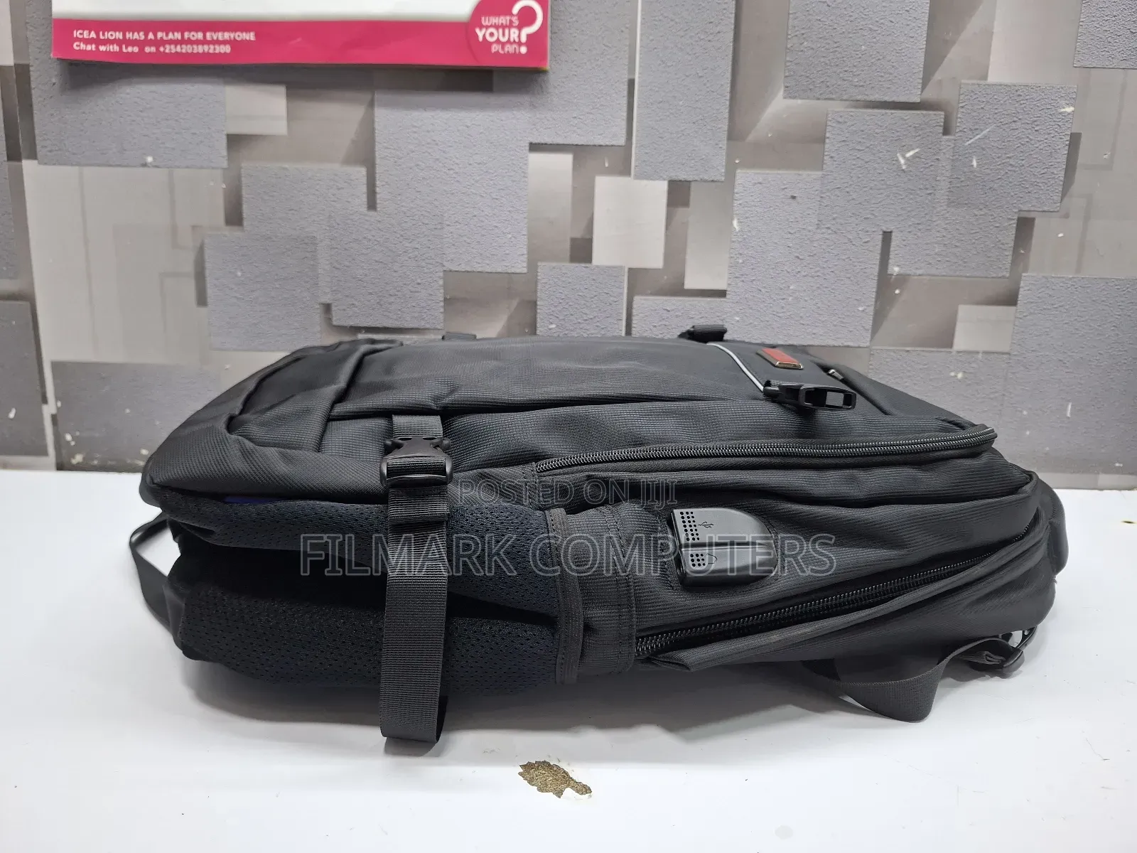 Omaya 17" Faux Leather Backpack