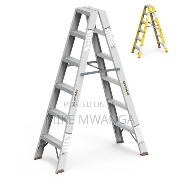 Non-Slip Rubber Feet 5-Step a-Type Double-Sided Ladder - main view