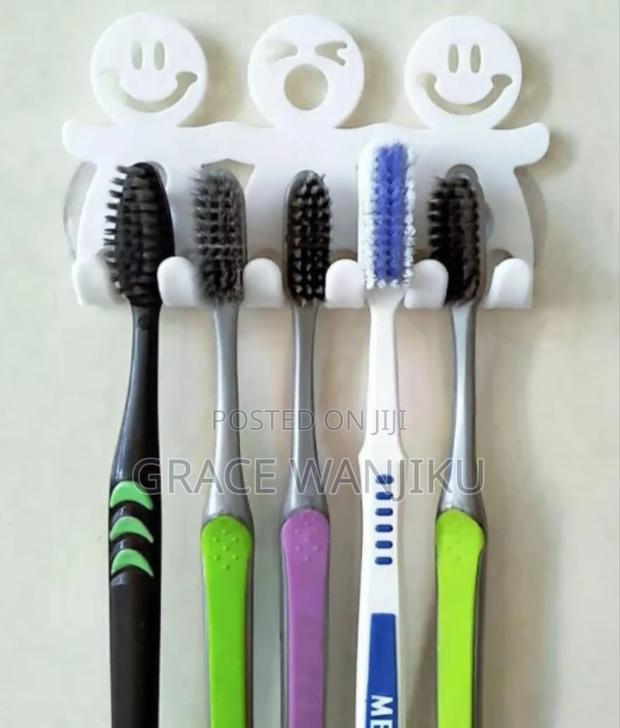 Bathroom Suction 5 Position Toothbrush Holder Rack