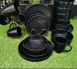 Small Family (16 Pieces )Heavy Black Ceramic Set