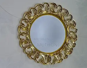  *32cm Gold Round Charger Plates With a Mirror*
