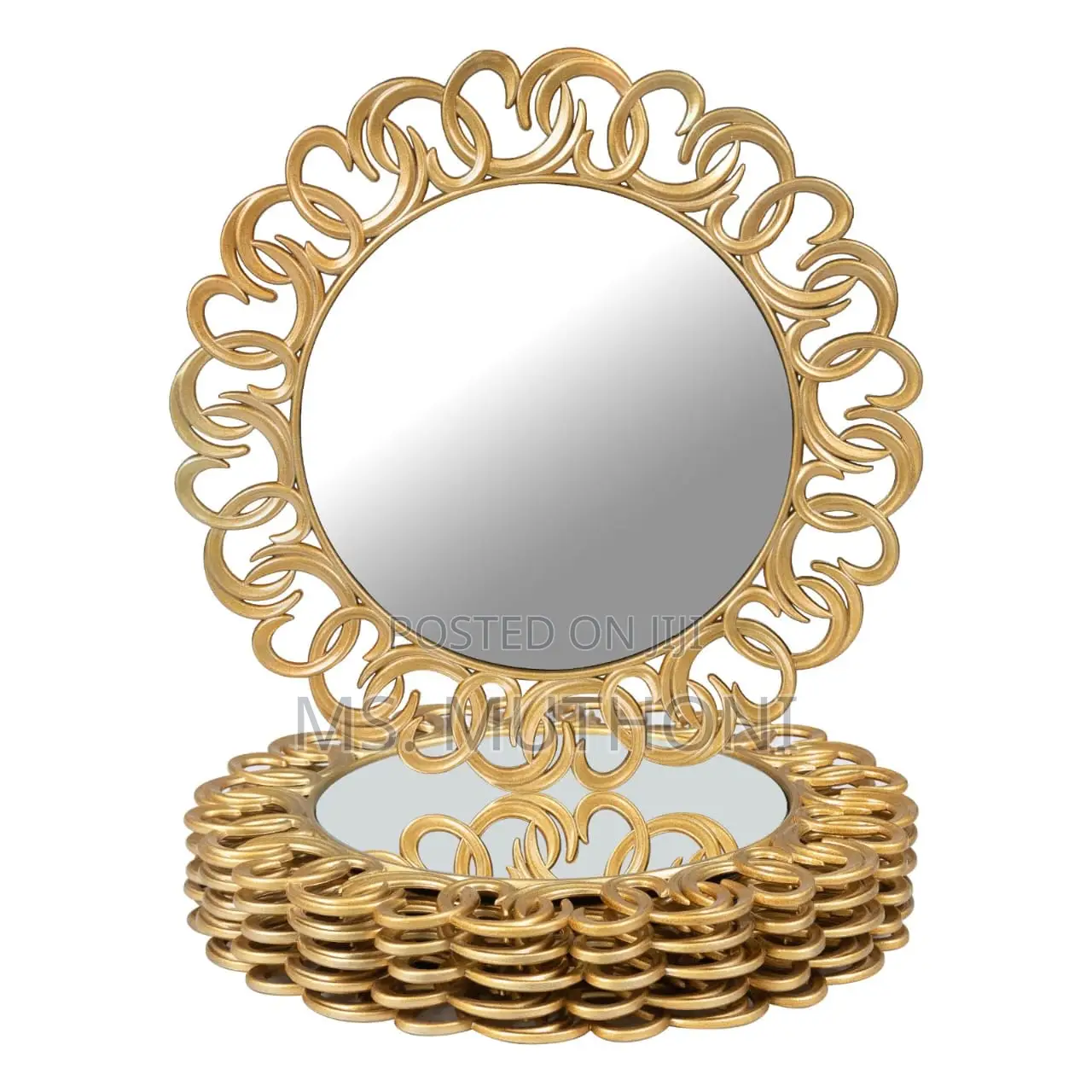  *32cm Gold Round Charger Plates With a Mirror*