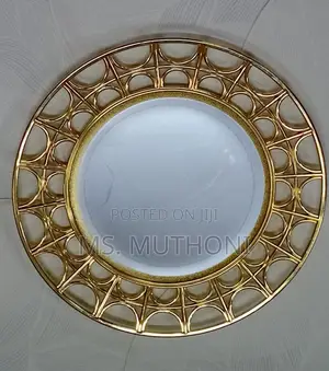  *32cm Gold Round Charger Plates With a Mirror*