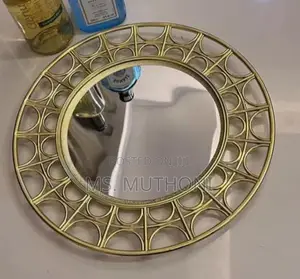  *32cm Gold Round Charger Plates With a Mirror*