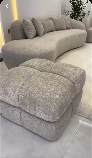 Gray 3 Seater Couch With Ottoman