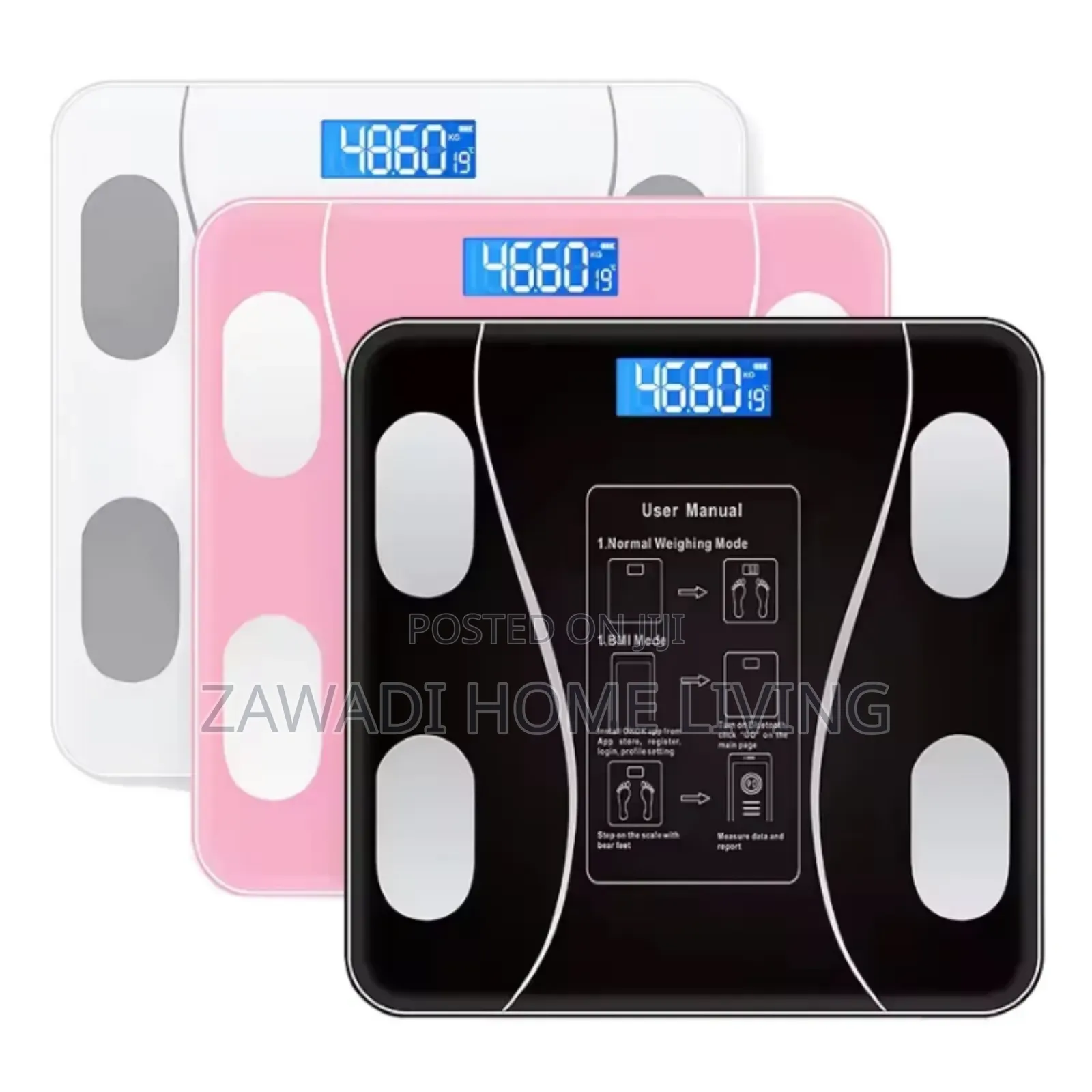 Rechargeable Bluetooth Bmi Weighing Scale With Tape Measure