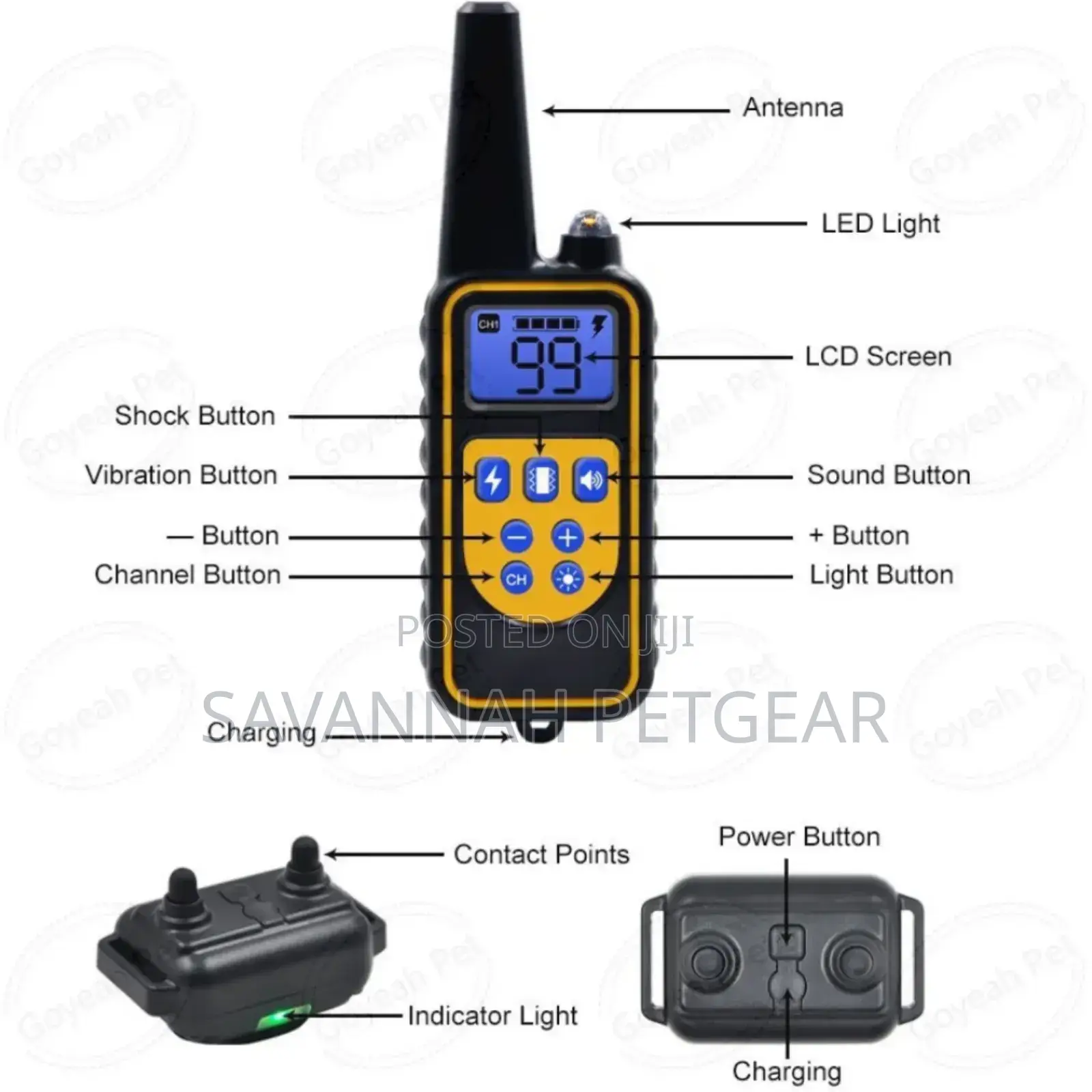 Anti Bark Ip67, 100% Waterproof Dog Training Collar - 2 Dogs