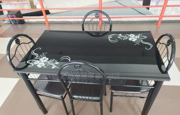 Executive Black 4 Sitter Dinning Table - main view